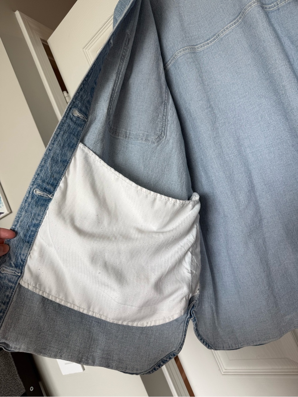 Abercrombie & Fitch Light Blue Oversized Denim Shirt Jacket - Picture 8 of 12